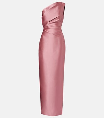 Robe longue Kira asymétrique en satin | Solace London