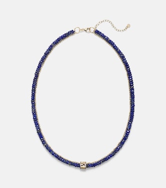 Halskette aus Lapislazuli mit 14kt Gelbgold (585/1000), Diamanten und Saphiren | Sydney Evan