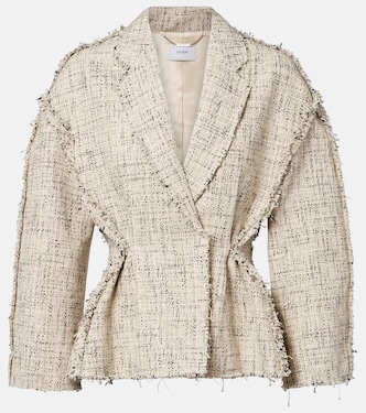 Cotton-blend tweed peplum jacket | Erdem
