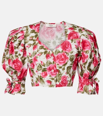 Blusa cropped de algodón floral  | Chloé
