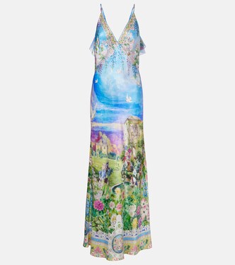 Printed silk slip dress | Camilla