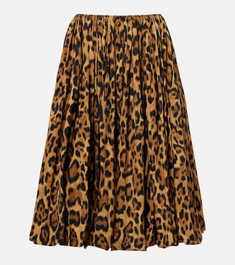 Leopard-print taffeta midi skirt | Alaïa