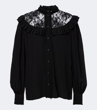 Lace-trimmed silk blouse | Chloé