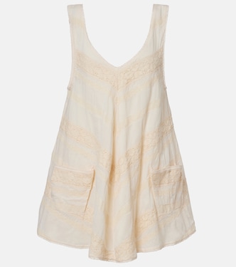 Crochet-trimmed cotton minidress | Juliet Dunn