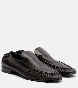 Soft ruched leather loafers | The Row