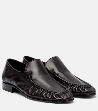 Soft ruched leather loafers | The Row