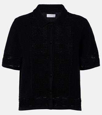 Rosemond open-knit cotton and cashmere top  | Velvet