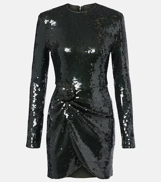 Gerafftes Minikleid mit Pailletten | Rotate