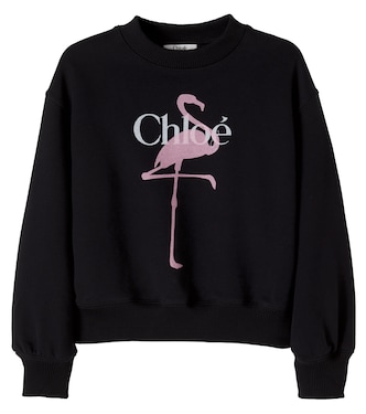 Logo cotton jersey sweatshirt | Chloé Kids