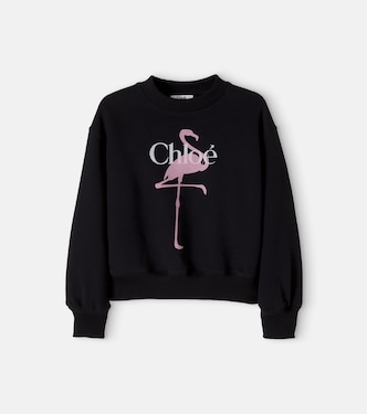 Logo cotton jersey sweatshirt | Chloé Kids