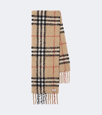 Burberry Check羊驼毛与羊毛圈圈呢围巾 | Burberry