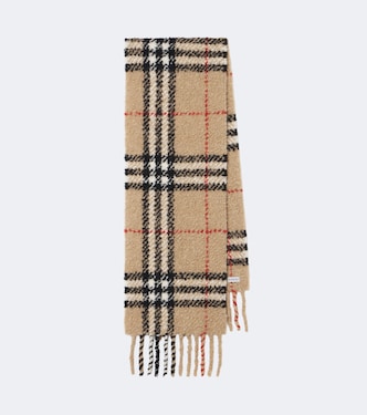 Burberry Check alpaca and wool bouclé scarf | Burberry