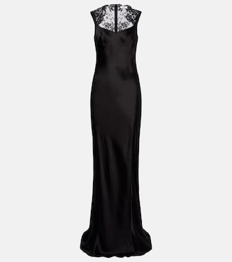Lace-trimmed satin gown | McQueen