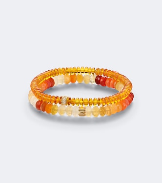 14kt gold beaded bracelet with gemstones | Sydney Evan