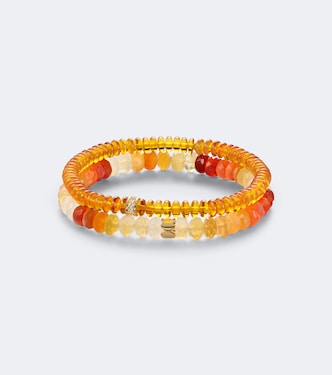 14kt gold beaded bracelet with gemstones | Sydney Evan