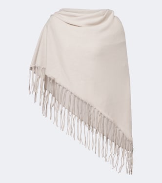 Fringed wool and cashmere shawl | Jardin des Orangers