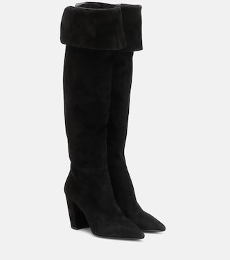 Suede over-the-knee boots | Prada
