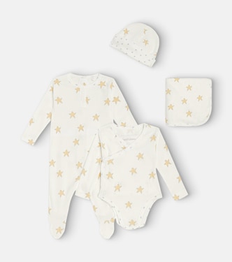 Baby cotton playsuit, hat, and blanket set | Stella McCartney Kids