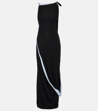 Asymmetric draped jersey midi dress | Victoria Beckham