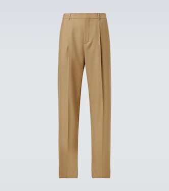 High-rise wool gabardine tapered pants | Saint Laurent