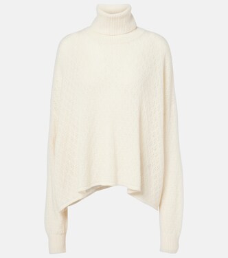 Pointelle wool-blend and silk turtleneck sweater | Chloé