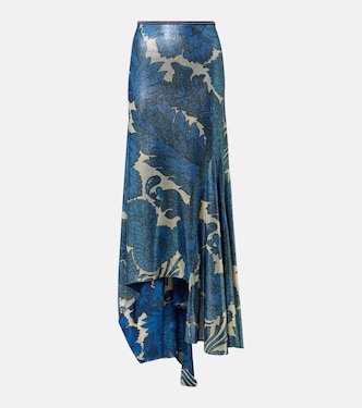 Printed asymmetric lamé maxi skirt | Etro