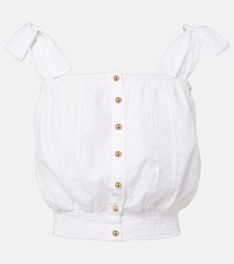 Giulia lace-trimmed cotton top  | Melissa Odabash