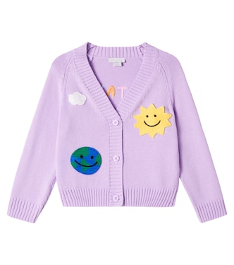 Appliqué cotton and wool cardigan | Stella McCartney Kids