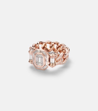 Halo Link 18kt rose gold ring with diamonds | Shay Jewelry