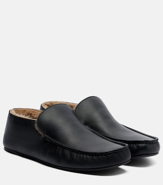 Leo shearling-lined leather loafers | The Row