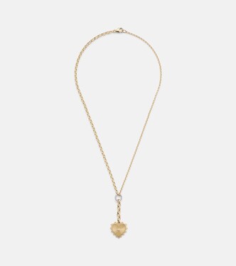 Radiating Heart 18kt gold pendant necklace with diamonds | FoundRae