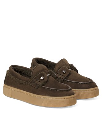 Chambelikid shearling-lined suede loafers | Christian Louboutin Kids