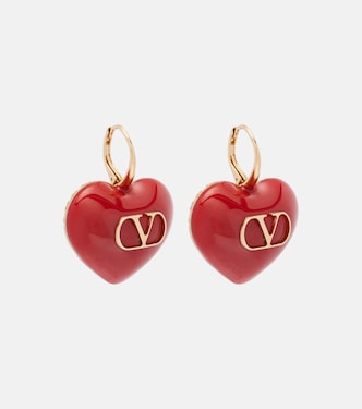 Cœur Royal VLogo enamel earrings | Valentino