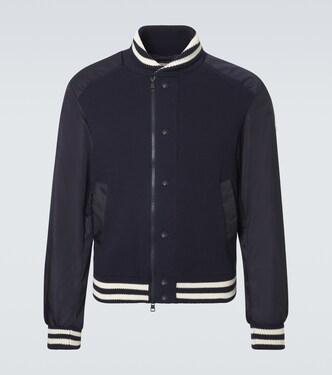 Ribbed-knit technical varsity jacket | Moncler