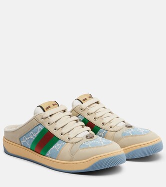 Screener faux pearl-embellished mules | Gucci