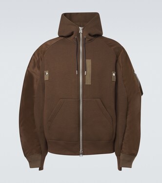 Cotton-blend and twill hoodie | Sacai