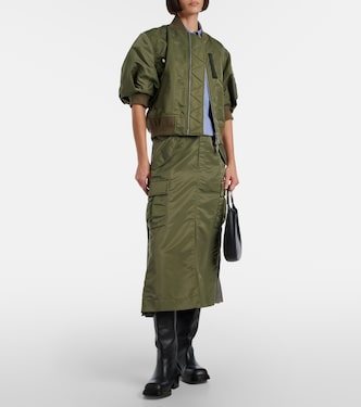 sacai 2024SS ハイビスカス レディースカーゴパンツ 1 グリーン Pleated midi skirt in green - Sacai | Mytheresa