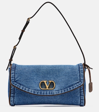 Devain Small denim shoulder bag | Valentino Garavani