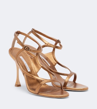 صندل من الجلد المعدني Tibula | Manolo Blahnik