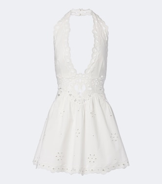 Broderie anglaise cotton-blend minidress | Retrofête