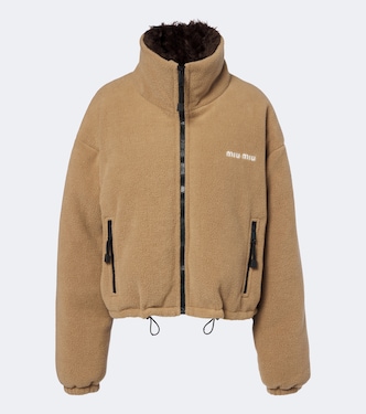 Logo fleece down jacket | Miu Miu