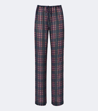 Pantaloni regular in lamé a quadri | Dries Van Noten