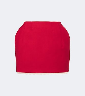 Crochet-trimmed virgin wool miniskirt | Magda Butrym