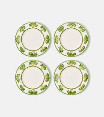 Palms set of 4 ceramic dessert plates | Les-Ottomans