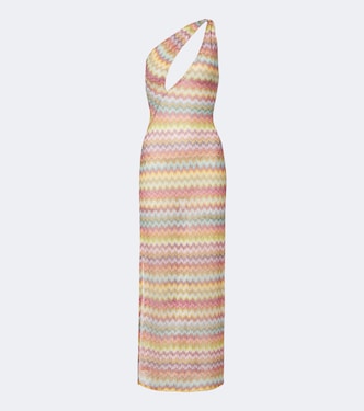 One-shoulder lamé maxi dress | Missoni