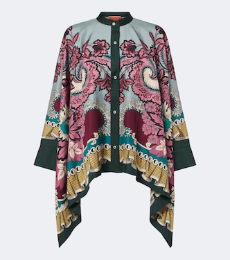 Foulard printed silk twill shirt | La DoubleJ