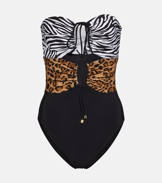 Printed halterneck swimsuit | Karla Colletto