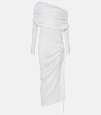 Off-shoulder ruched maxi dress | Alaïa