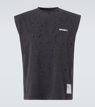 MothTech Muscle distressed cotton T-shirt | Satisfy