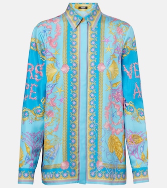 Underwater Barocco silk twill shirt | Versace